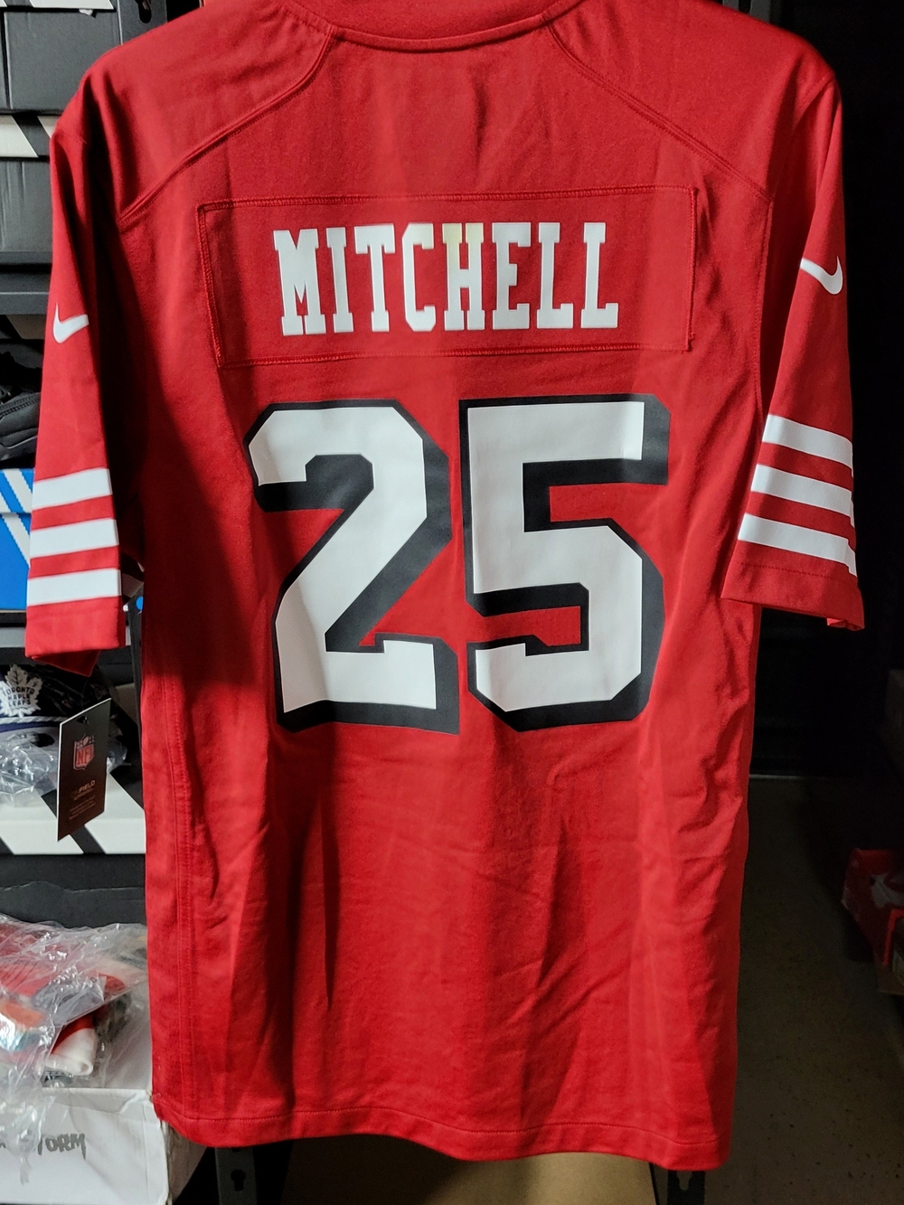 *NEW* Nike Elijah Mitchell #25 NFL Players San Francisco 49ers Jersey Size Med
